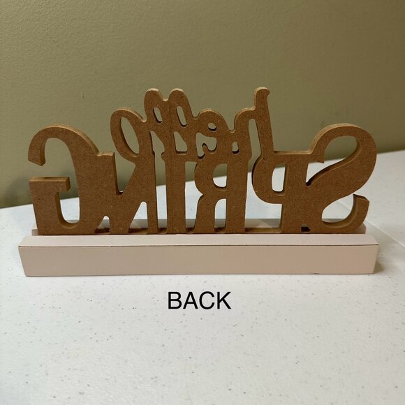 Hello Spring word sign spring decoration rustic farmhouse table word art decor - Picture 6 of 7